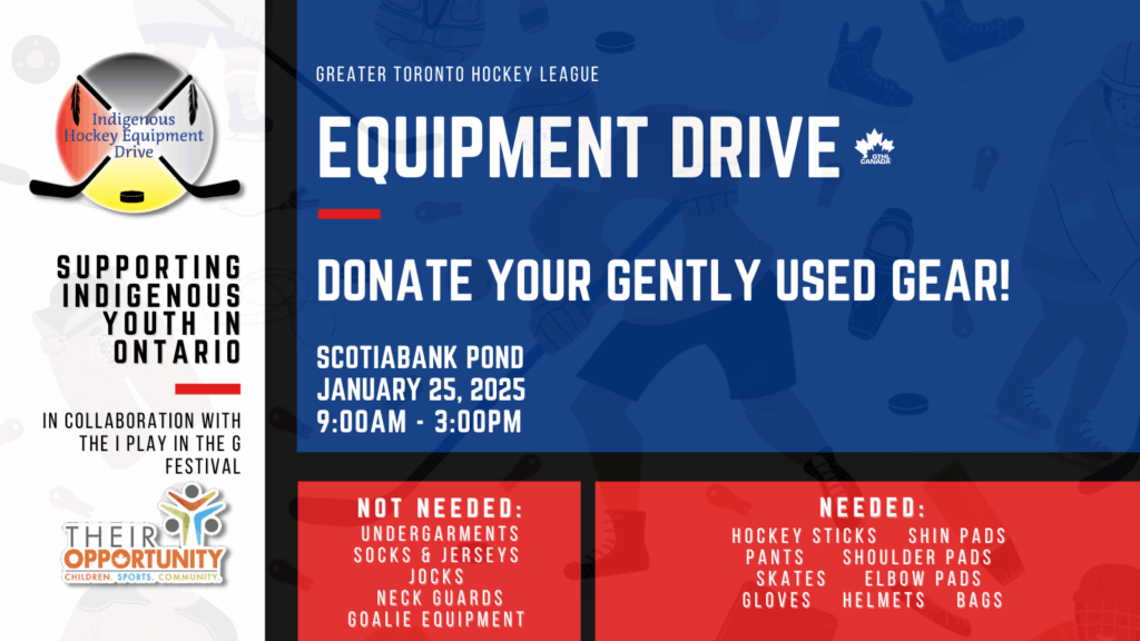 GTHL to hold second straight Indigenous Hockey Equipment Drive January 25 at Scotiabank Pond